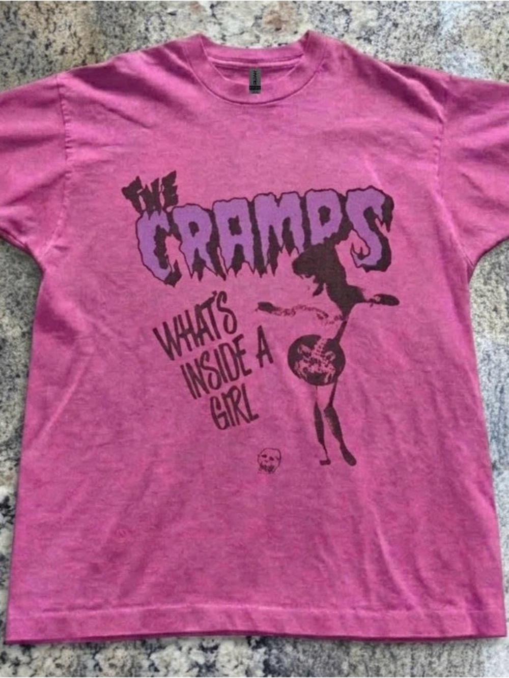 Gildan Pink The Cramps Graphic Short Sleeve Tee